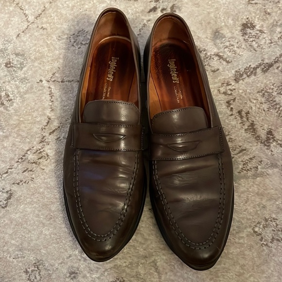Ingledew’s Italian Collection Brown Leather Loafers Size 8.5 - Picture 2 of 9